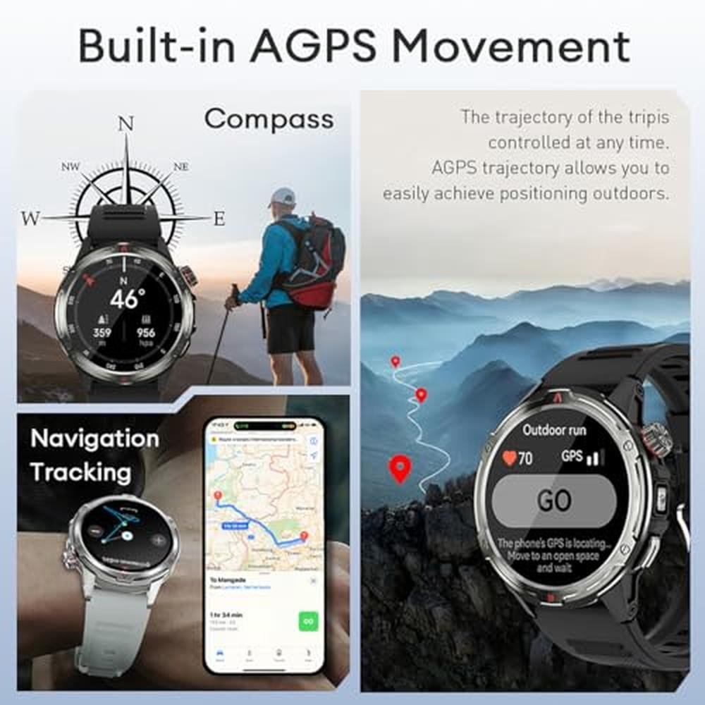 AOLON Military Smart Watch: AOLON Tetra R4 1.43'' AMOLED – Close-up Detail