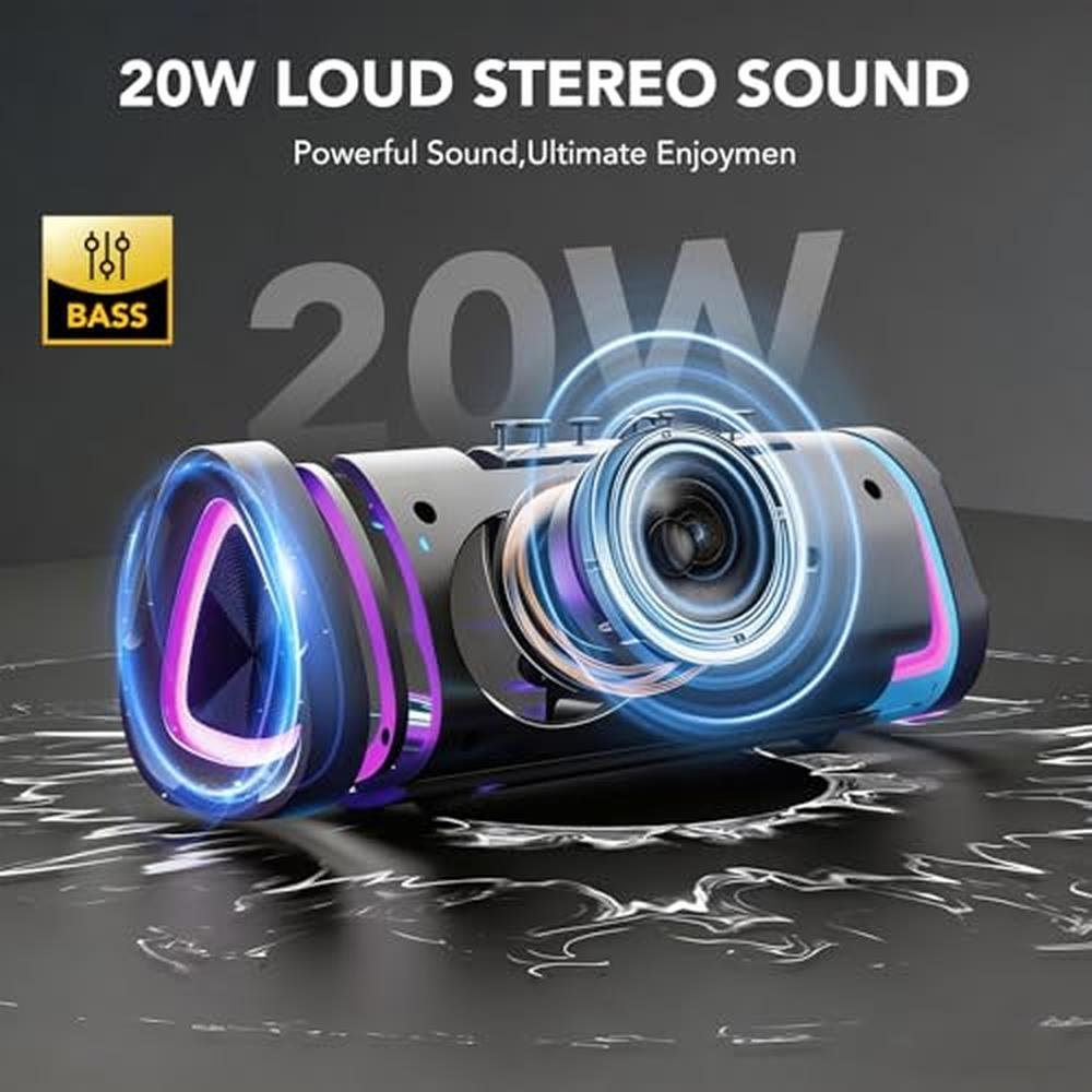 Bluetooth Speaker: Aowoka Portable Wireless Speaker with – Side View