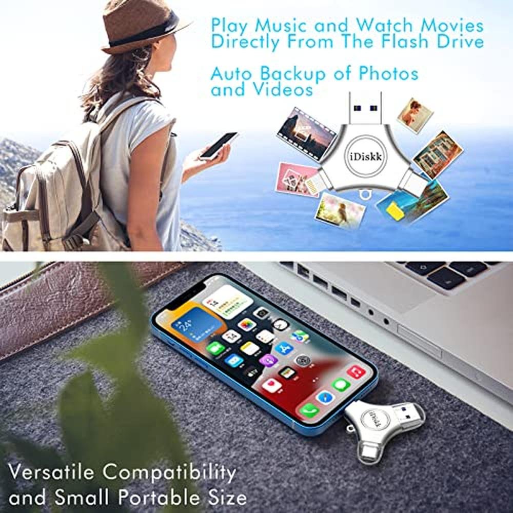 iPhone App Storage: iDiskk 128GB MFI Certified Flash Drive – Packaging
