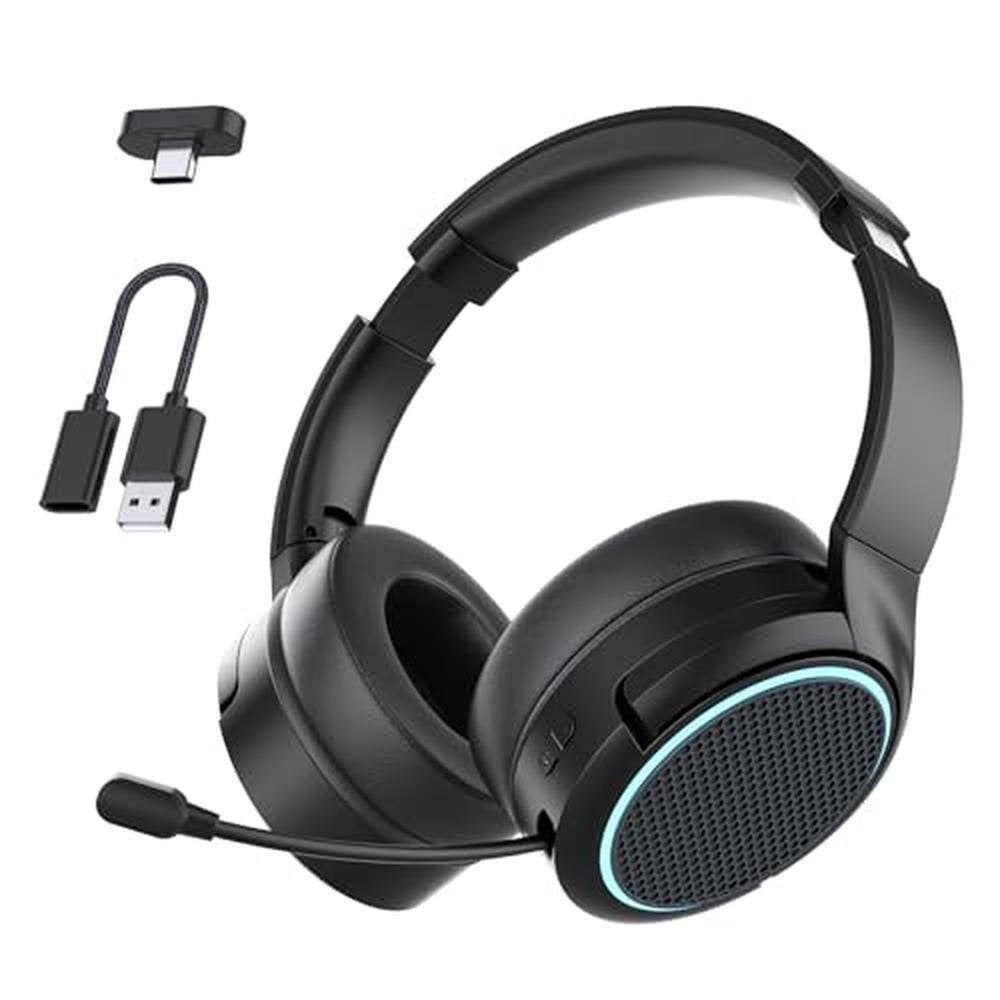 Wireless Gaming Headset: 2.4GHz Wireless Gaming Headphones – Front View