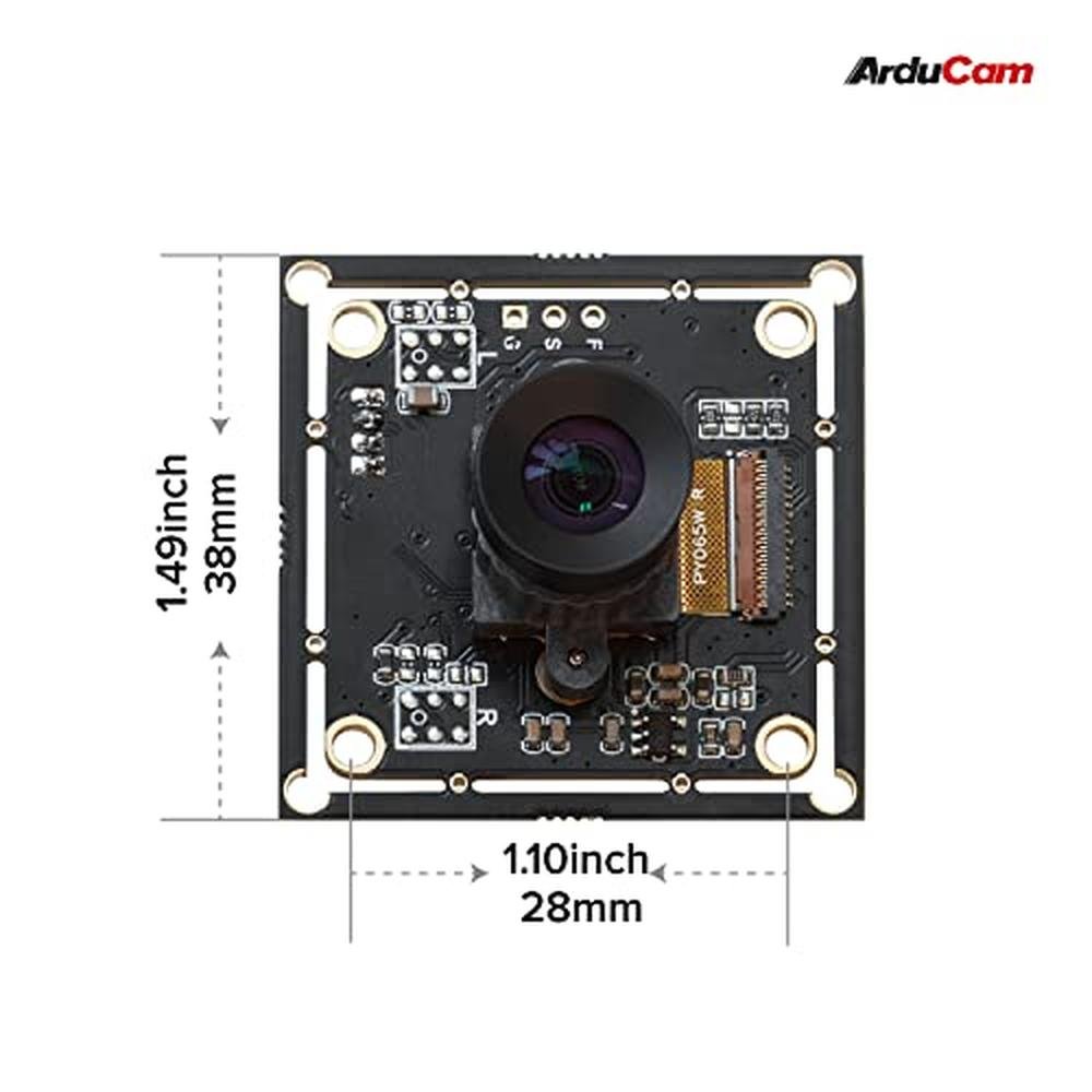 Arducam 100fps: Arducam B0332 Mono Global Shutter USB Camera – Side View
