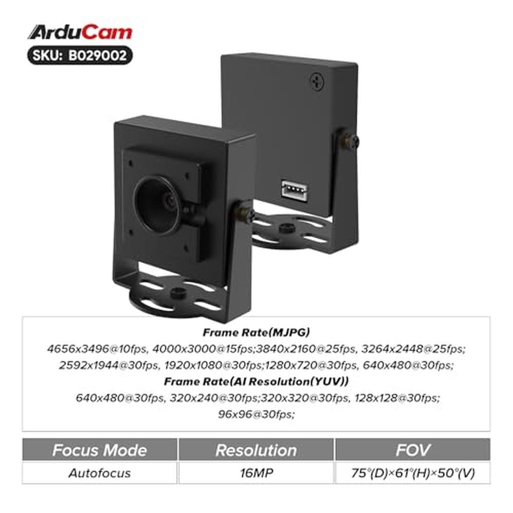 Arducam 4K 8MP Autofocus USB Camera Module – Side View