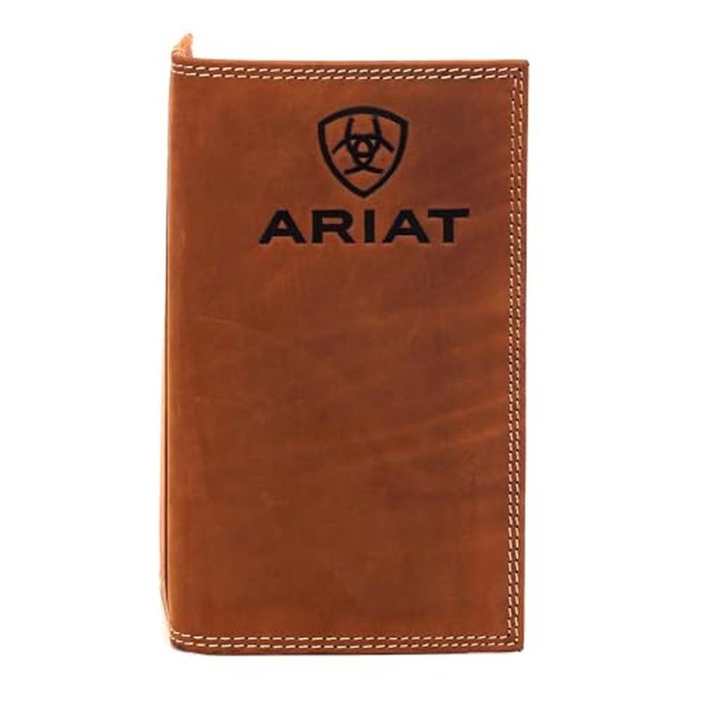 Ariat Rodeo Wallet Emboss Shield & Script Medium Brown – Front View