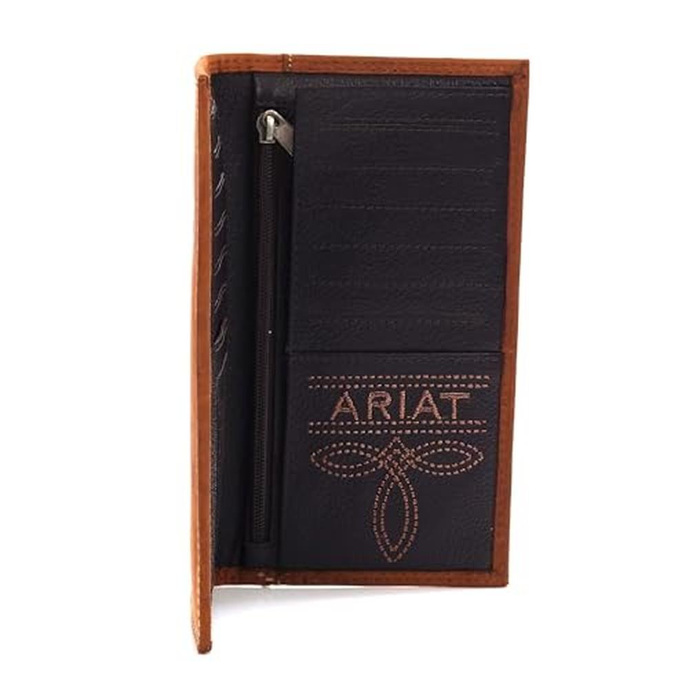 Ariat Rodeo Wallet Emboss Shield & Script Medium Brown – Packaging