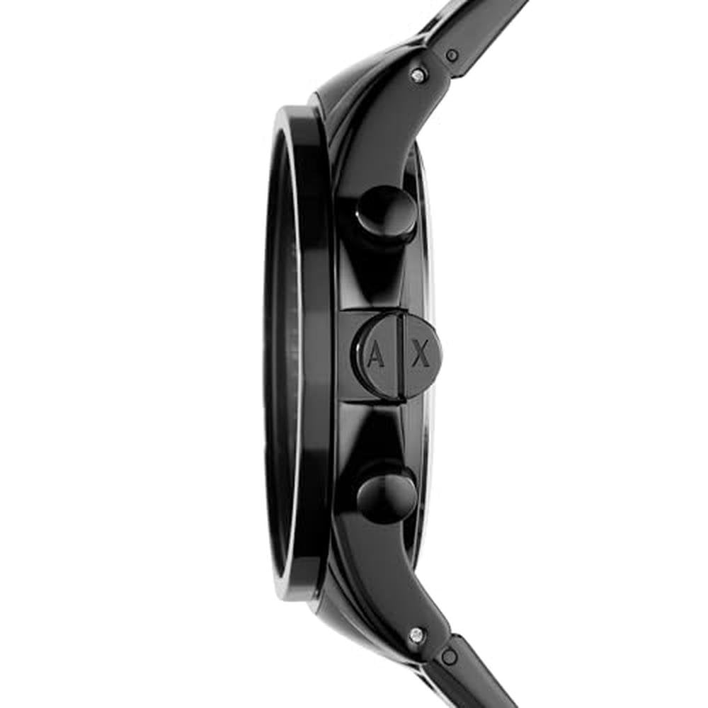 Armani Exchange: A X Chronograph Black Stainless Steel Watch – Side View