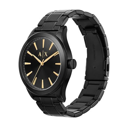 Armani Exchange: AX Men's Black Stainless Steel Watch – Side View