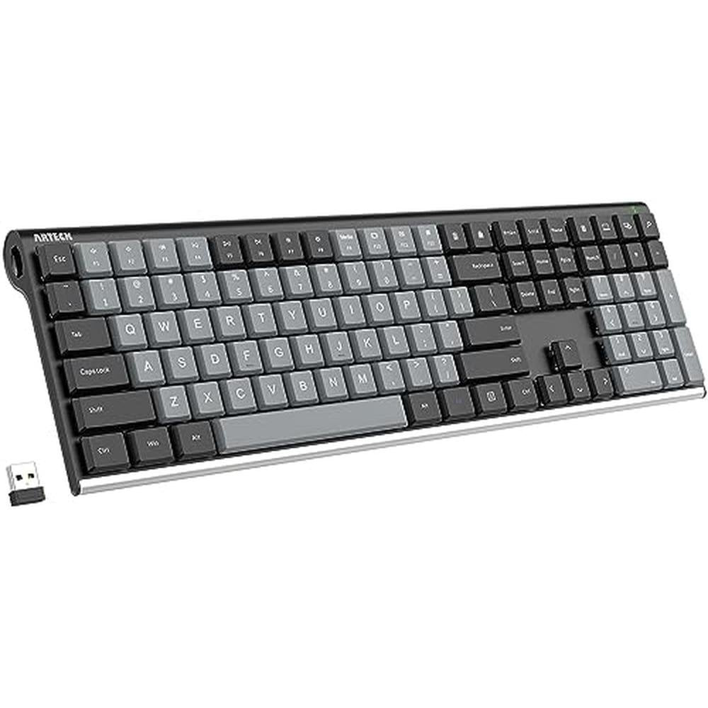 Arteck Mechanical: 2.4G USB Wireless Performance Keyboard – Front View