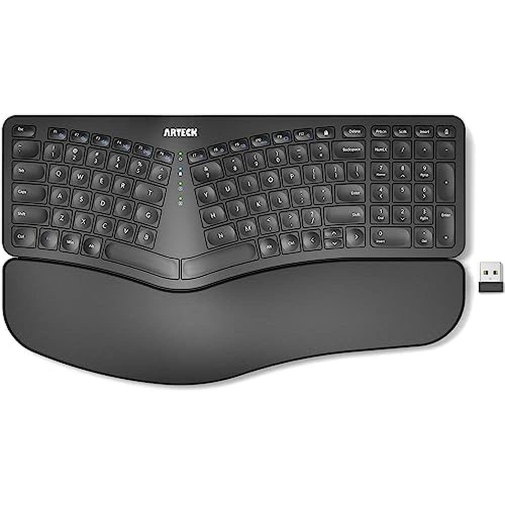 Split Ergonomic Keyboard: Arteck Wireless Ergonomic Split – Front View