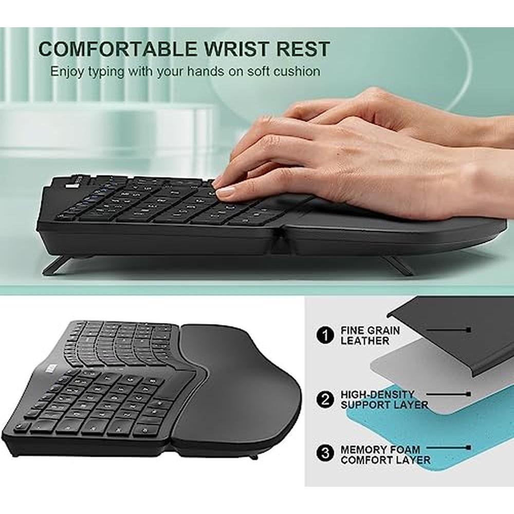 Split Ergonomic Keyboard: Arteck Wireless Ergonomic Split – Close-up Detail