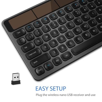 Solar Keyboard: Arteck Wireless Solar Keyboard Full-Size – In Use