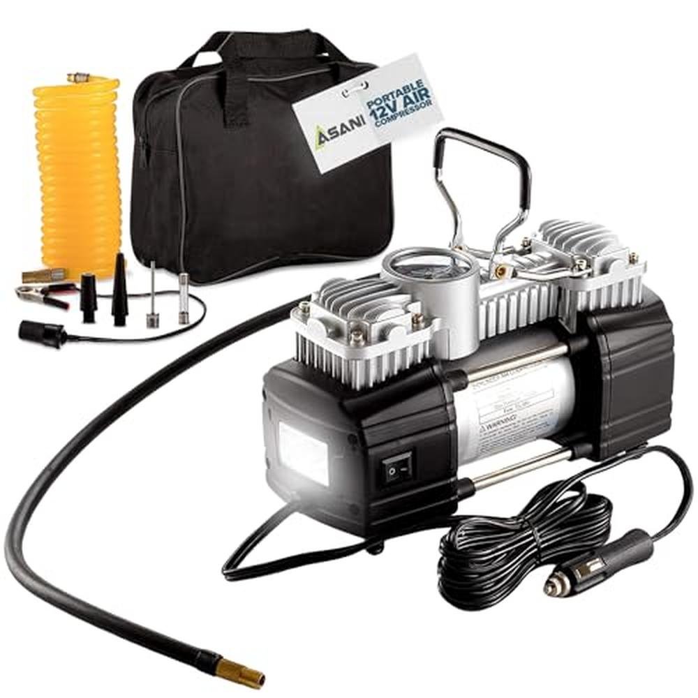 Air Tire: Asani 12V Portable Compact Tire Pump – Front View