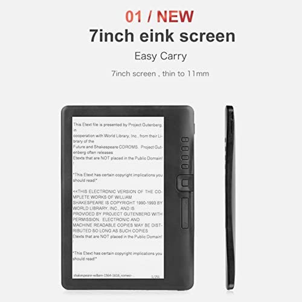 Ashata Ereader: 7in Color TFT LCD Ereader – Side View