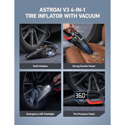 Car Air Compressor: AstroAI 4-in-1 Portable Car Vacuum – Side View