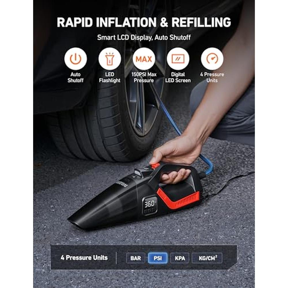 Car Air Compressor: AstroAI 4-in-1 Portable Car Vacuum – Close-up Detail