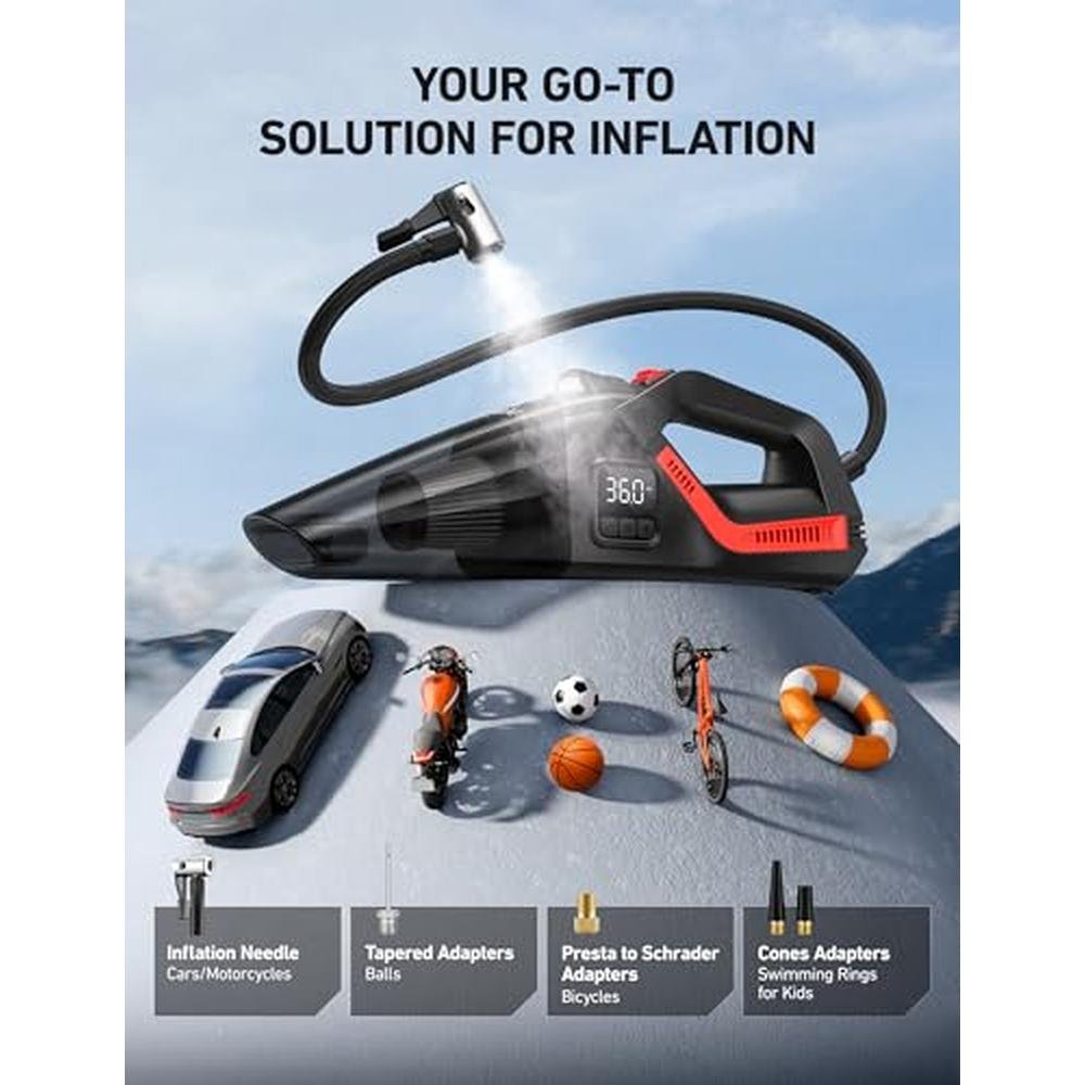 Car Air Compressor: AstroAI 4-in-1 Portable Car Vacuum – In Use