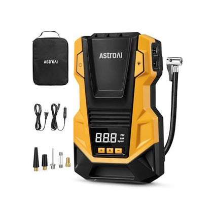 Car Air Compressor: AstroAI AC/DC Tire Inflator Portable – Front View