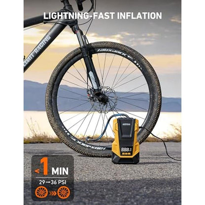 Car Air Compressor: AstroAI AC/DC Tire Inflator Portable – In Use