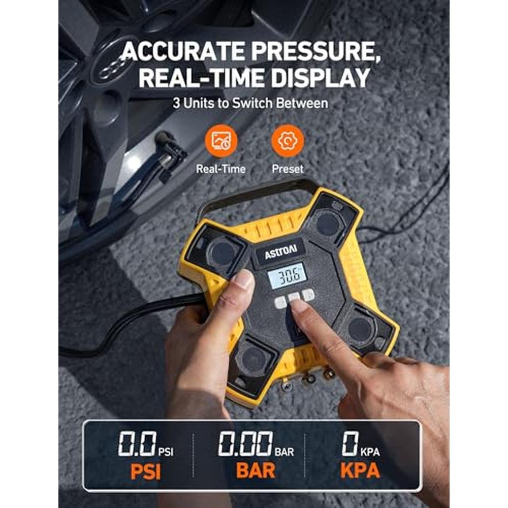 Air Tire: AstroAI Air Compressor Tire Inflator Portable Air – Side View