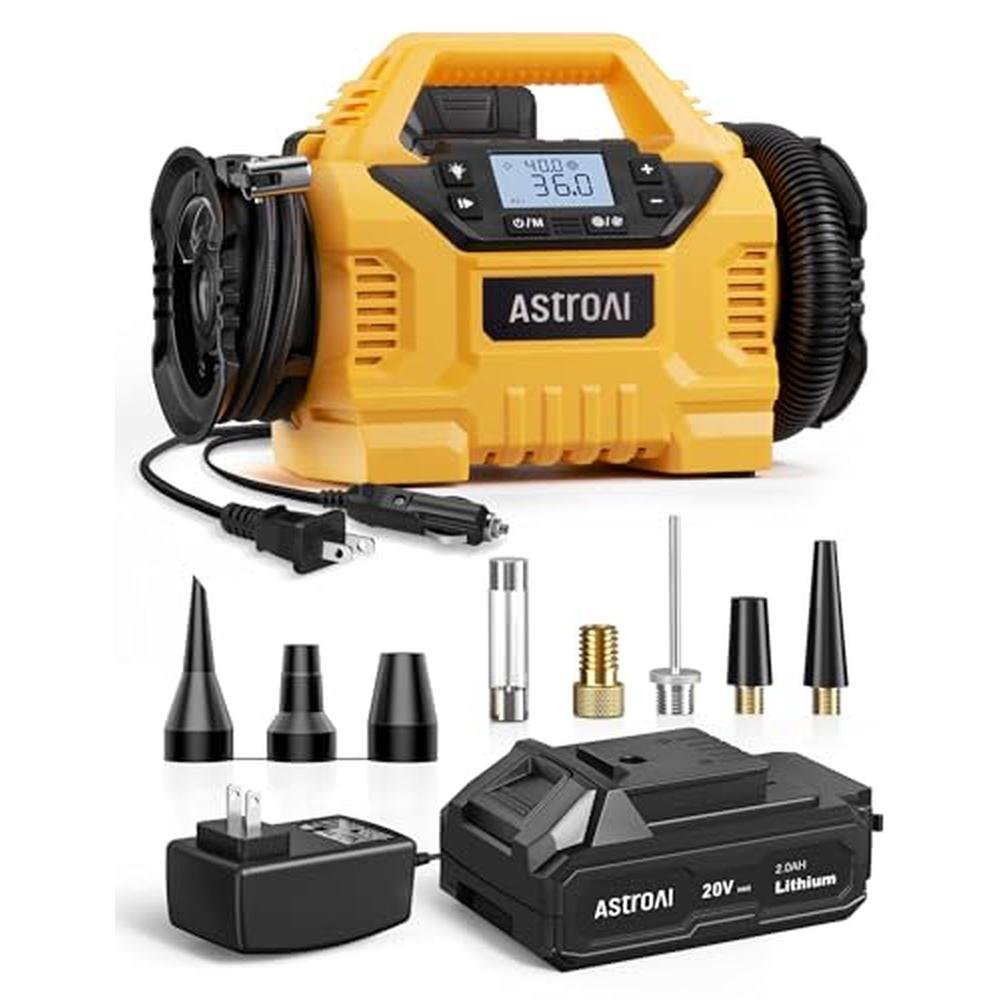 Air AstroAI: AstroAI Cordless Tire Inflator Portable Air – Front View
