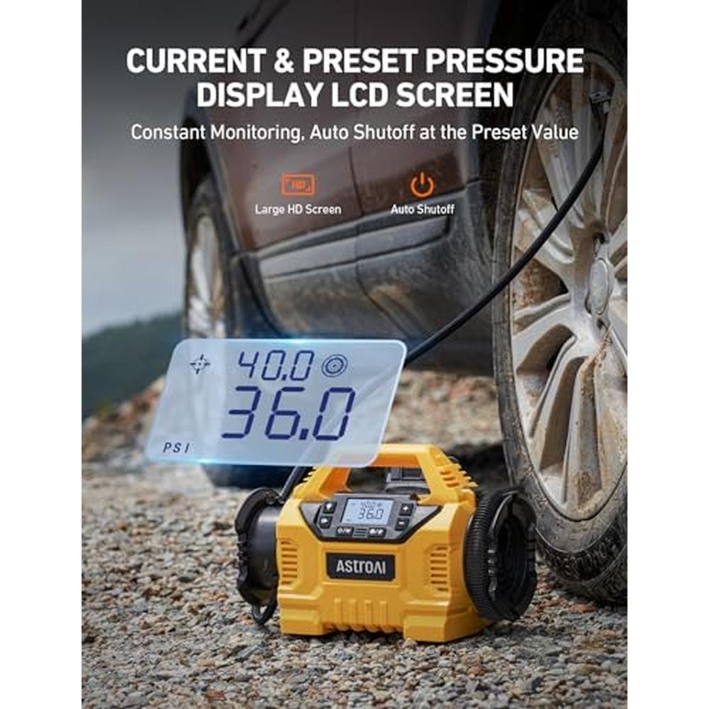 Air AstroAI: AstroAI Cordless Tire Inflator Portable Air – In Use