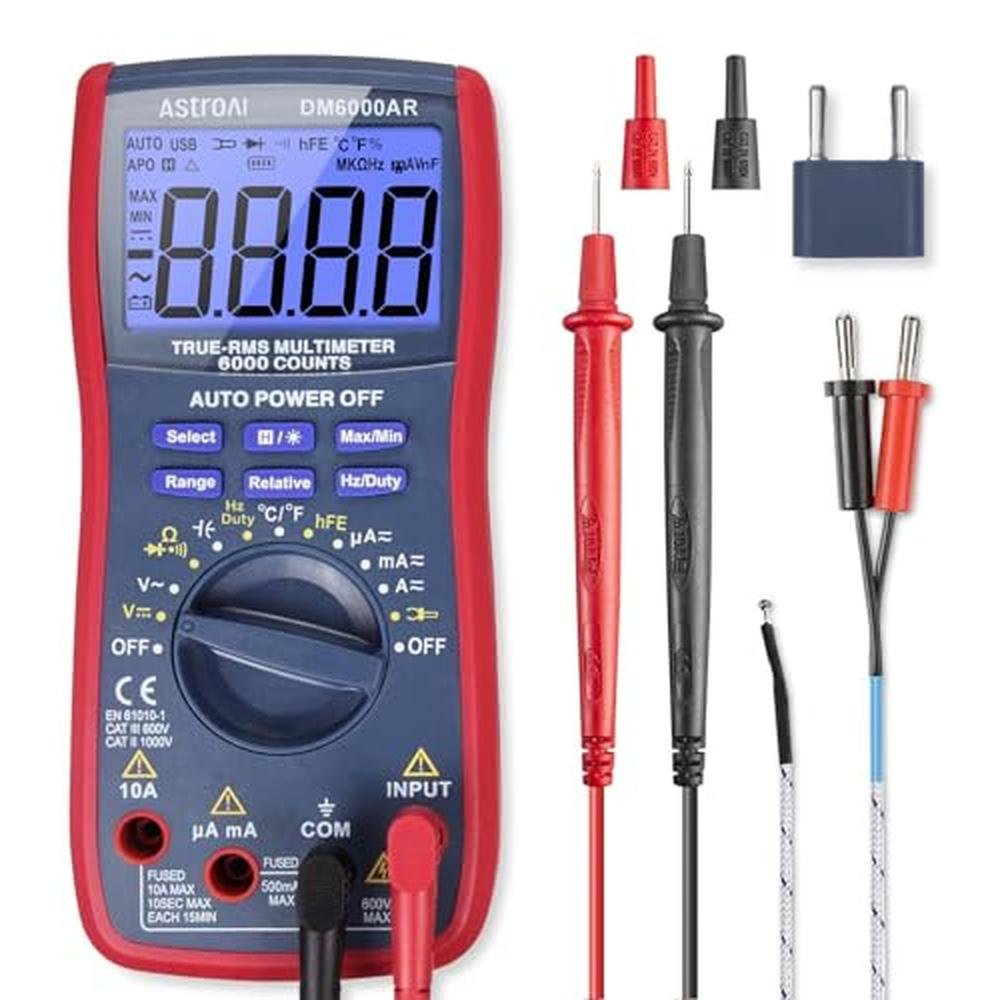 Astroai Digital Multimeter and Analyzer TRMS 6000 – Front View