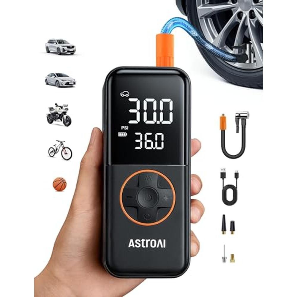 Air Portable: AstroAI L4 Tire Inflator 150PSI – Front View