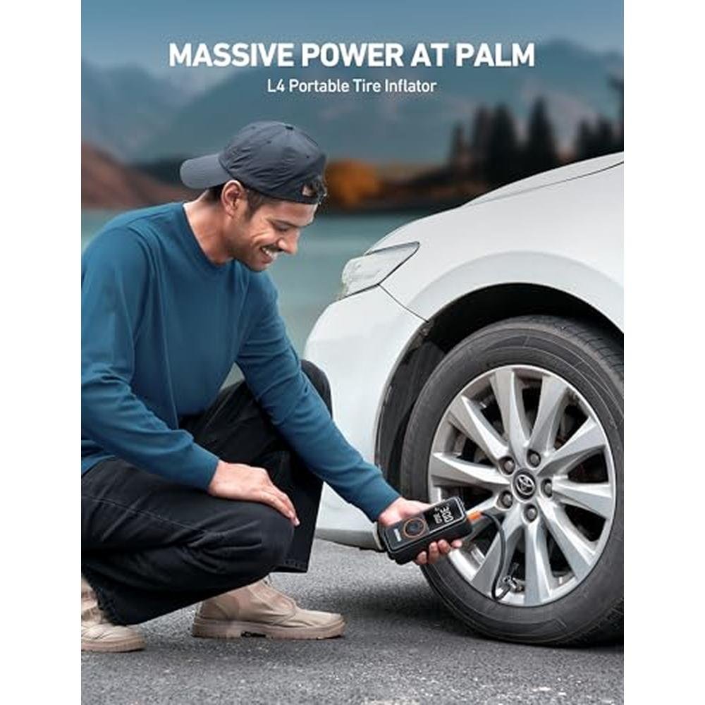 Air Portable: AstroAI L4 Tire Inflator 150PSI – Side View