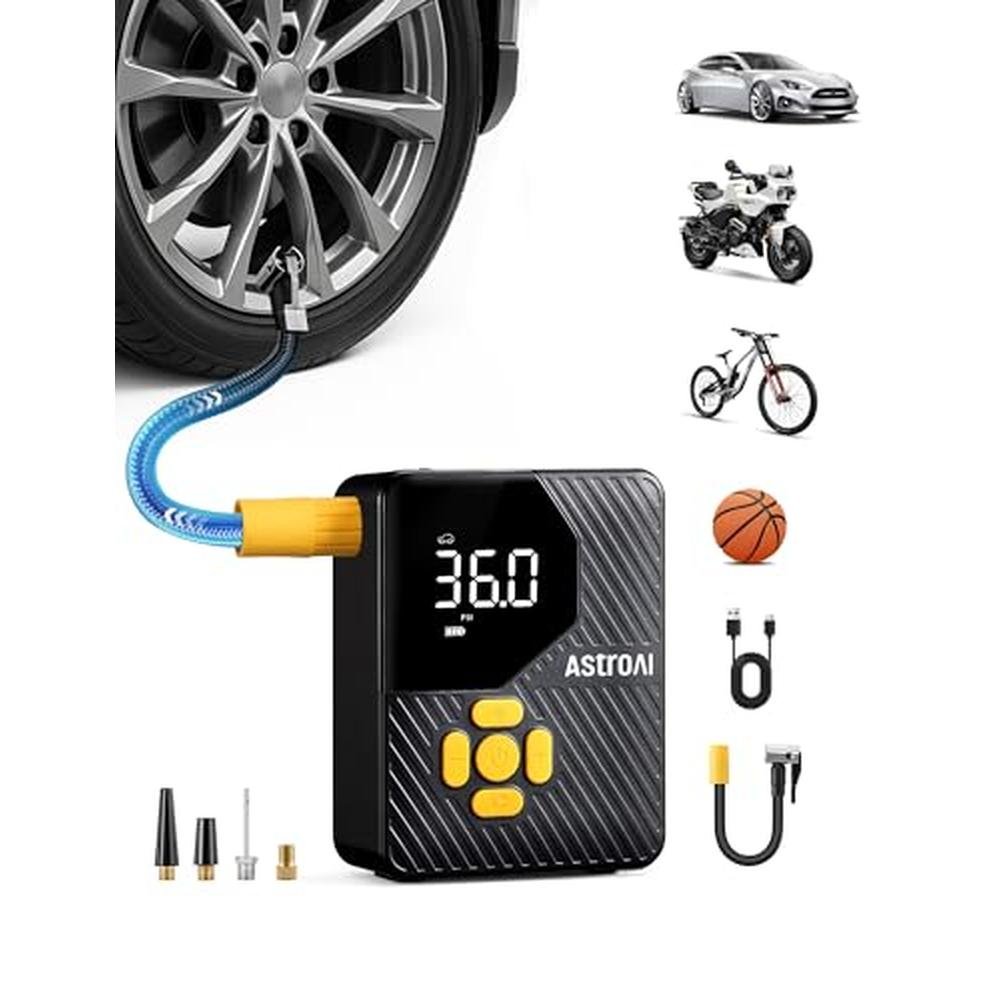 Tire Air: AstroAI L7 Mini Tire Inflator Portable Air – Front View