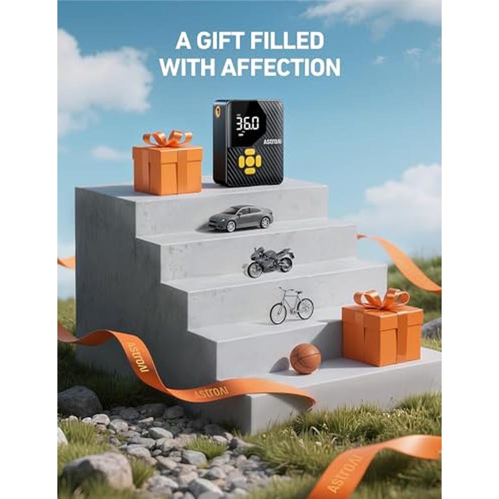 Tire Air: AstroAI L7 Mini Tire Inflator Portable Air – Side View
