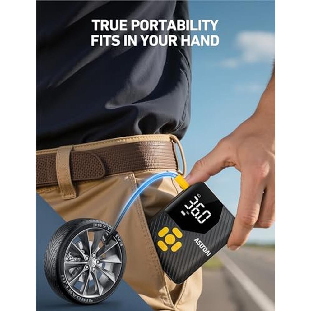 Tire Air: AstroAI L7 Mini Tire Inflator Portable Air – Close-up Detail