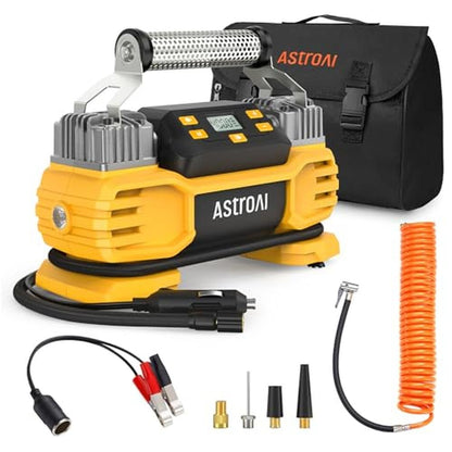 Dual Air Compressor: AstroAI Portable 160 PSI DC Heavy Duty – Front View