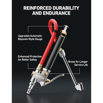 Pressure Gauge: AstroAI T3 Heavy-Duty Tire Pressure Gauge – Close-up Detail