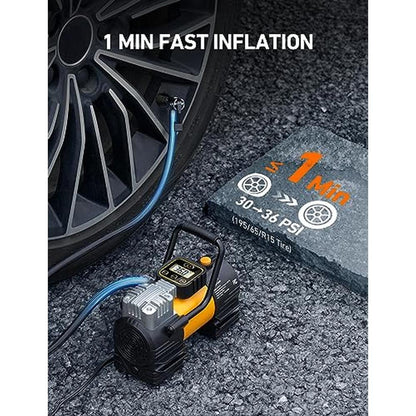 Tire Air: AstroAI Tire Inflator Portable Air Compressor Up – Close-up Detail