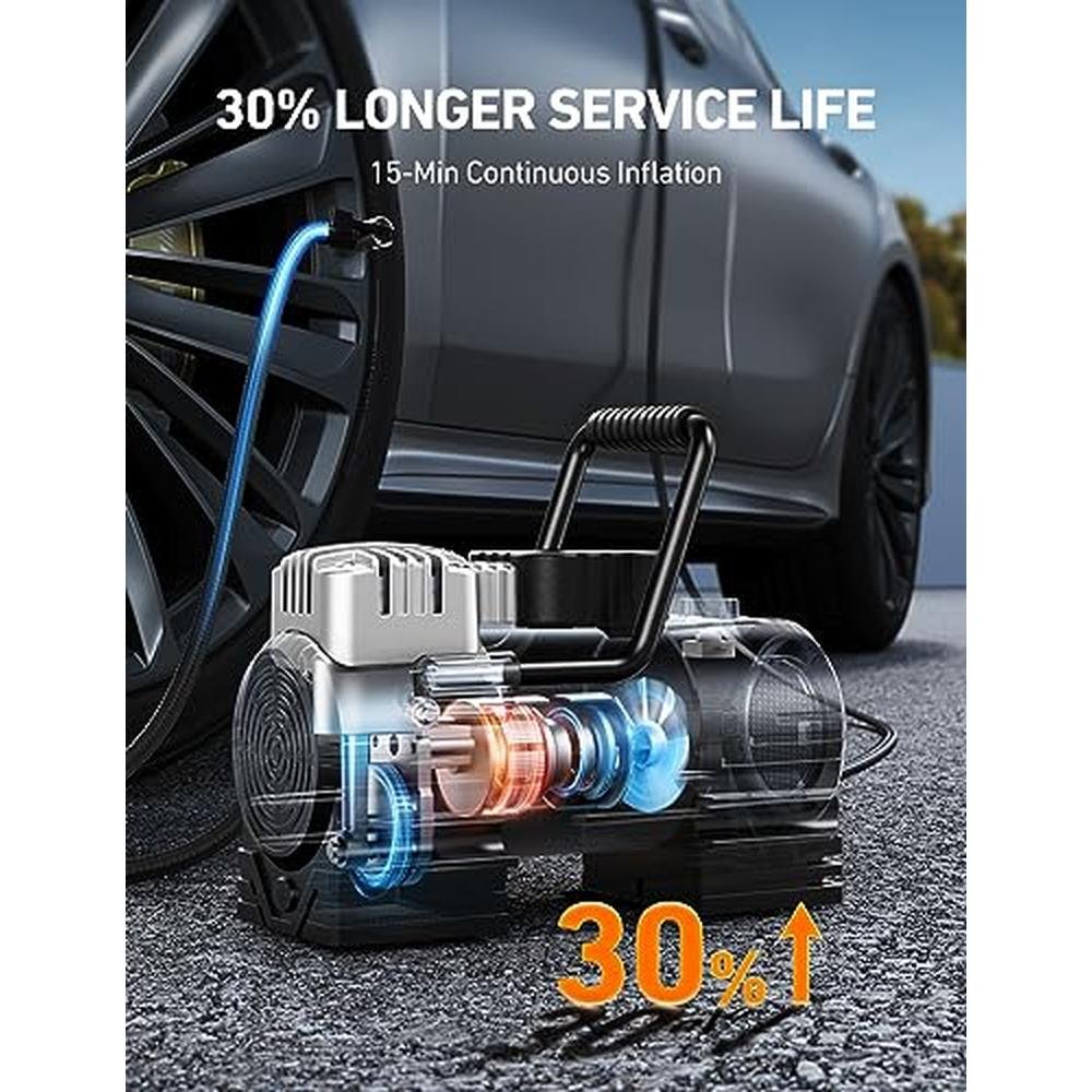 Tire Air: AstroAI Tire Inflator Portable Air Compressor Up – In Use