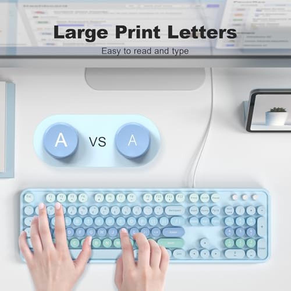 Keyboard Atelus: Atelus Large Print Keyboard USB Wired – Side View