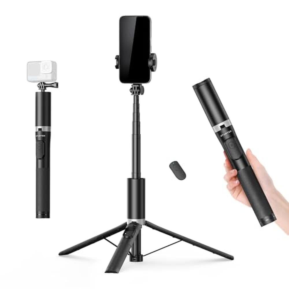 Phone Tripod: ATUMTEK 63 Extendable Selfie Stick Tripod – Front View