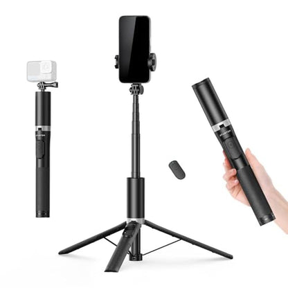Phone Tripod: ATUMTEK 63 Extendable Selfie Stick Tripod – Front View