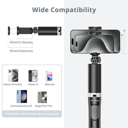 Phone Tripod: ATUMTEK 63 Extendable Selfie Stick Tripod – In Use