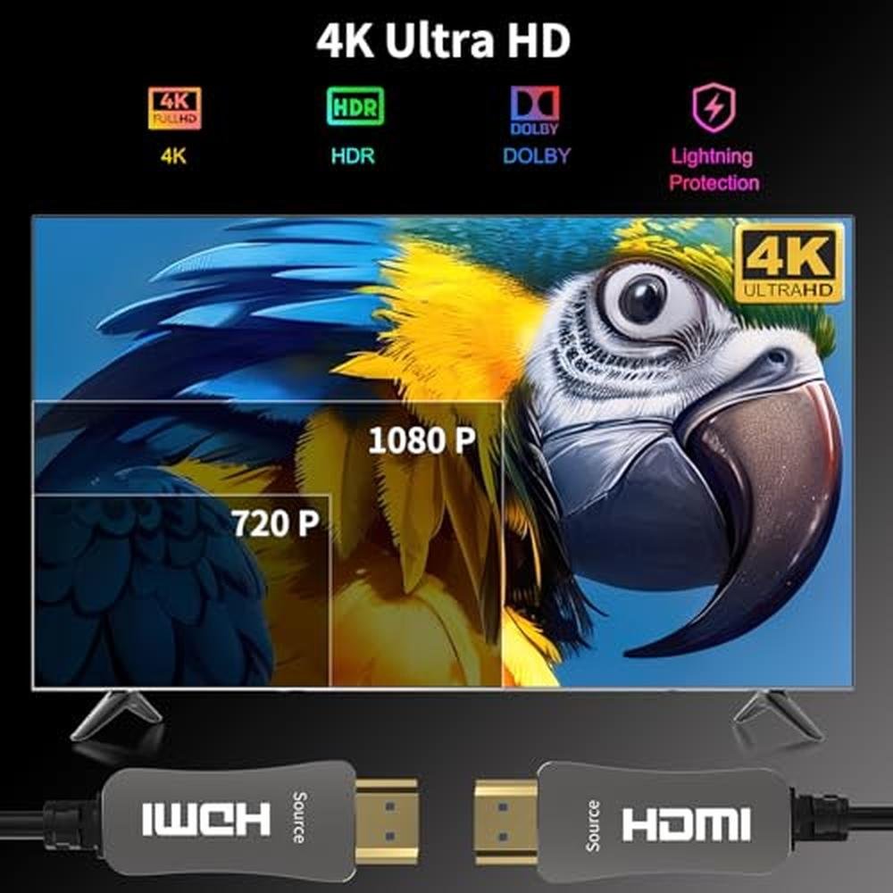 Fiber Cable: Atzebe Fiber Optic HDMI Cable 164ft – Packaging
