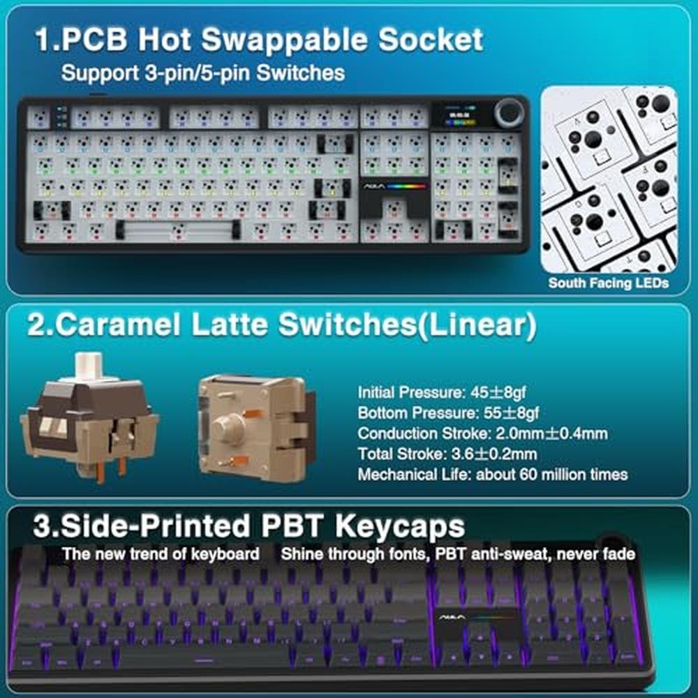 Keyboard AULA F108 PRO: Wireless Mechanical Keyboard with – Packaging