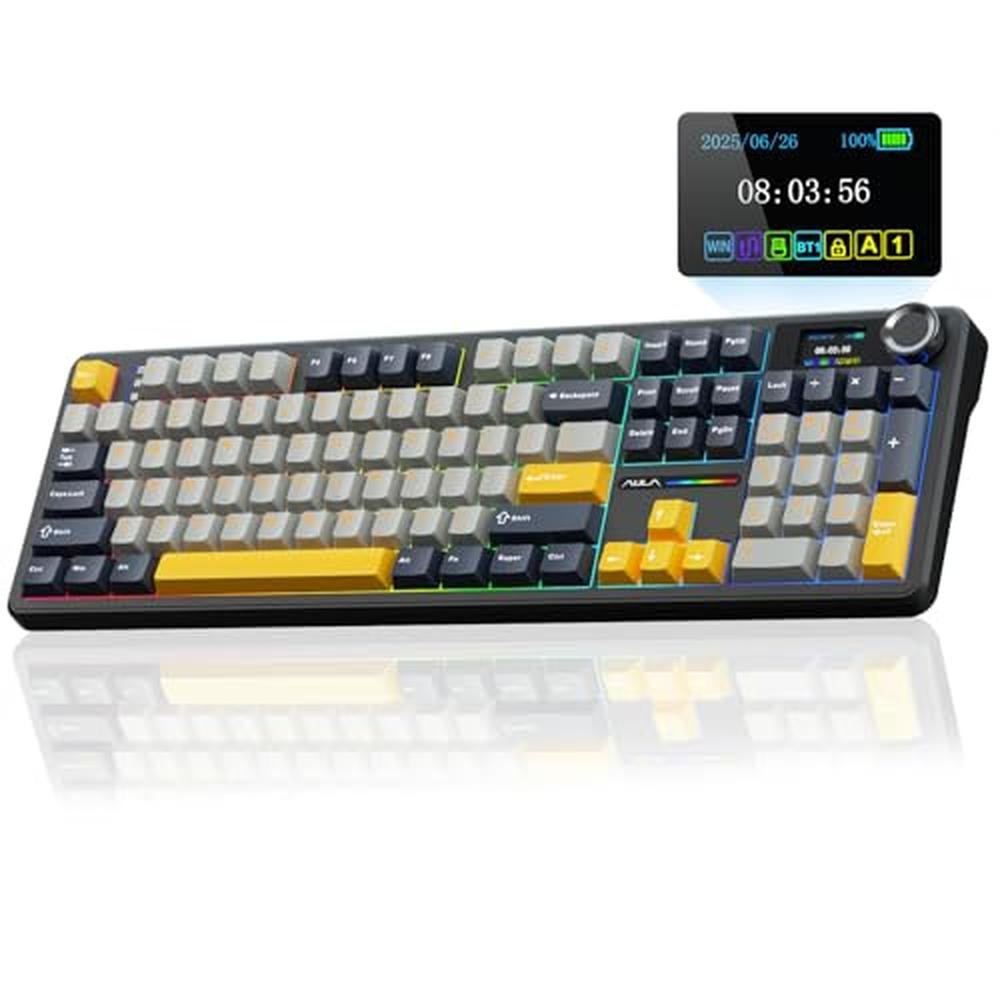 Keyboard AULA F108 PRO: Wireless Mechanical Gaming Keyboard – Front View