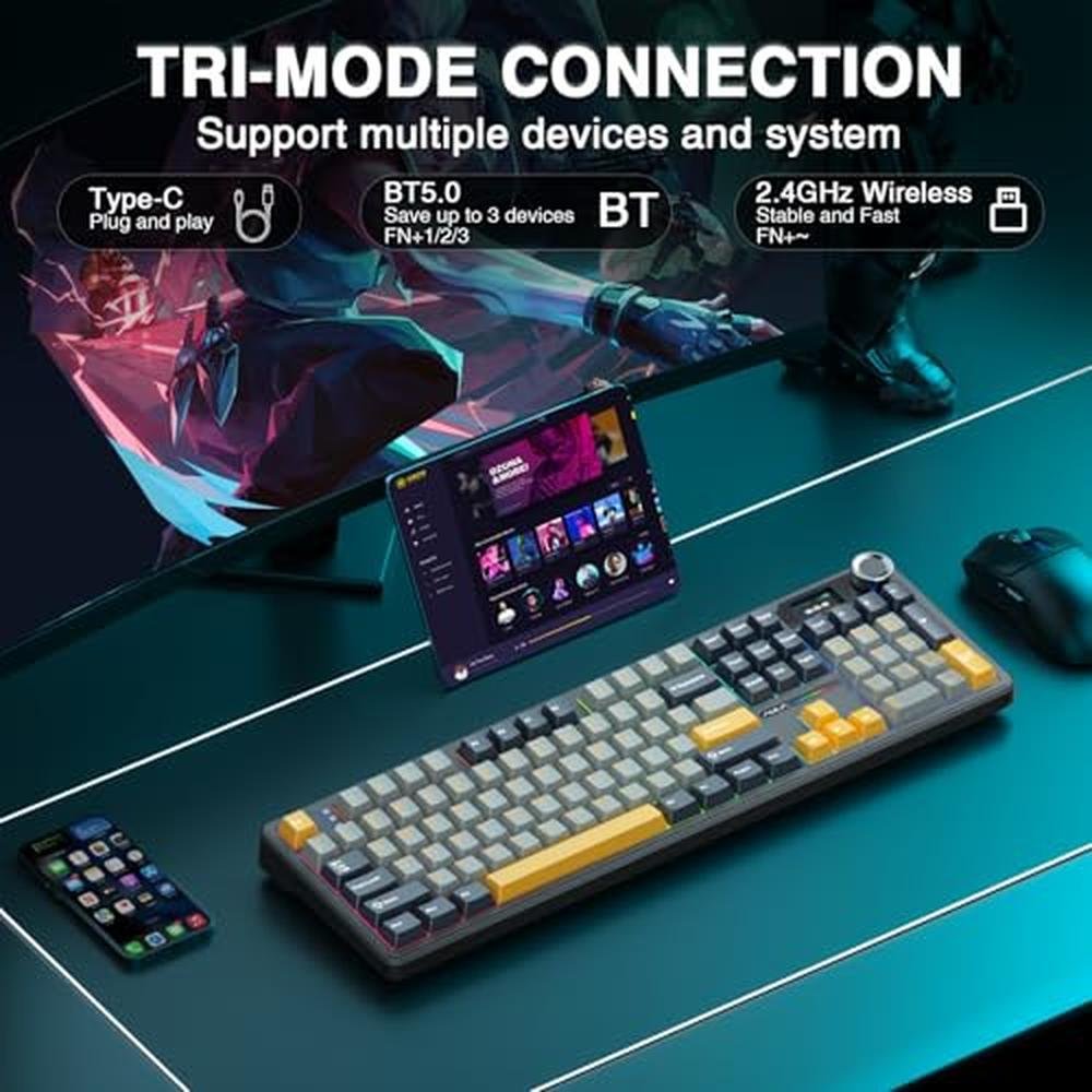 Keyboard AULA F108 PRO: Wireless Mechanical Gaming Keyboard – In Use