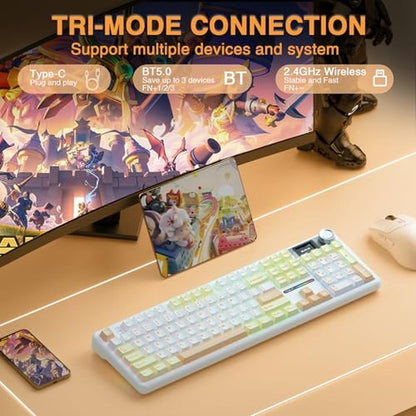 Keyboard AULA F108 PRO: Wireless Mechanical Gaming Keyboard – In Use