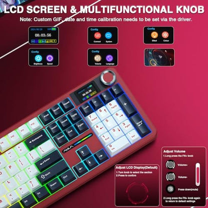 Keyboard AULA F108 PRO: Wireless Mechanical Gaming Keyboard – Close-up Detail