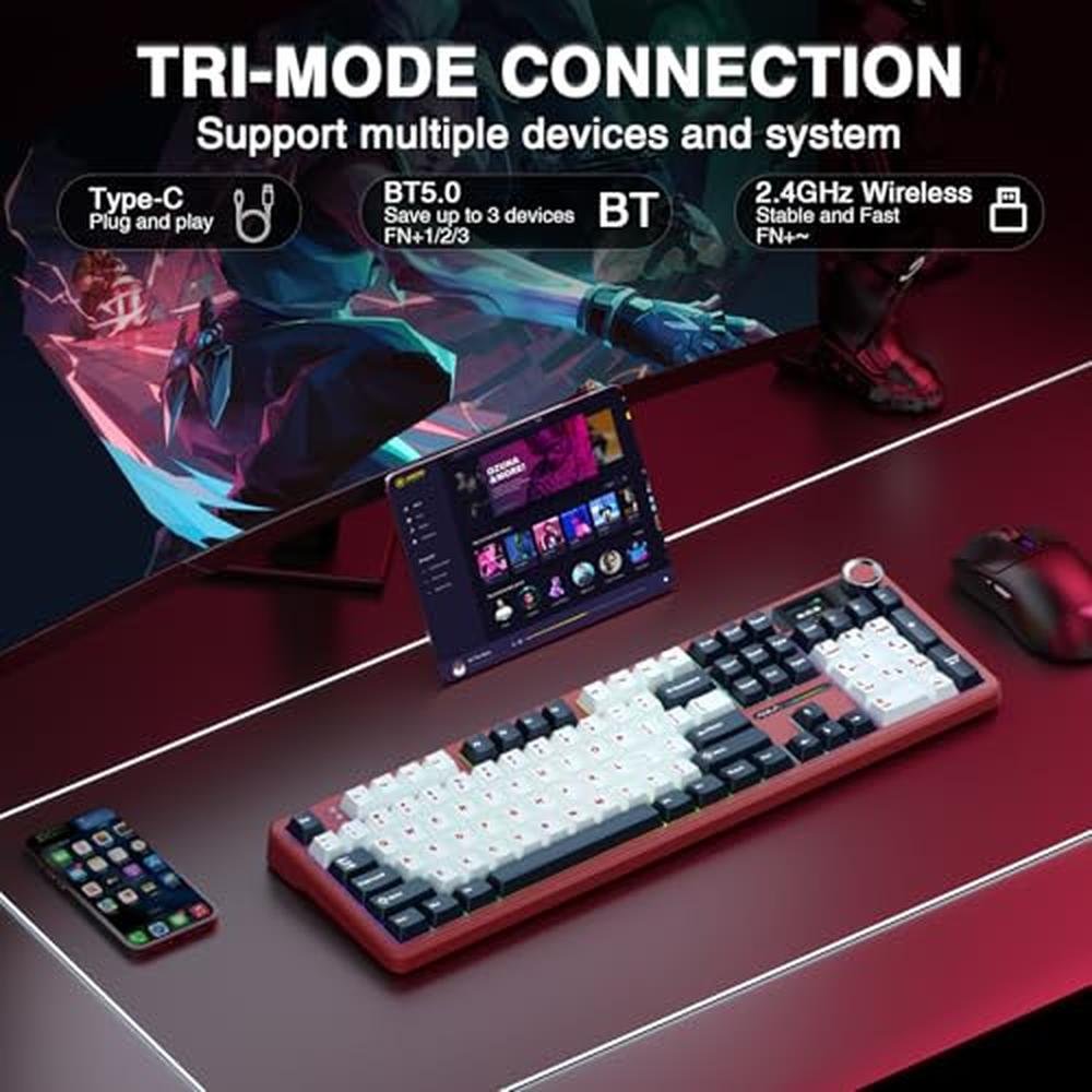Keyboard AULA F108 PRO: Wireless Mechanical Gaming Keyboard – In Use