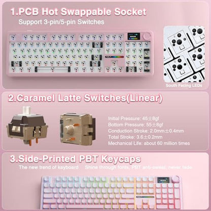 Keyboard Pink: AULA F108 PRO Wireless Mechanical Keyboard – Packaging