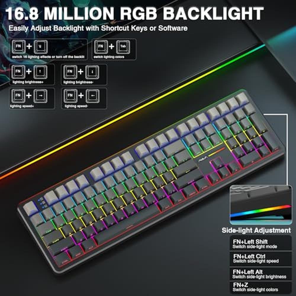 Keyboard AULA F108: AULA Wireless Mechanical Keyboard Full – In Use