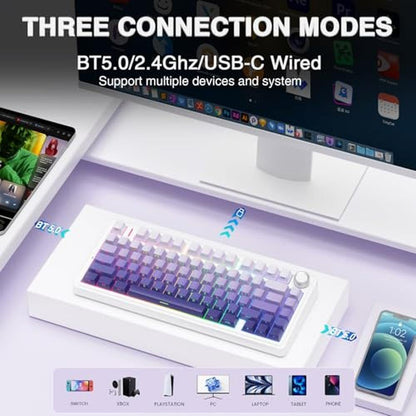 Mechanical Keyboard: AULA F75 Pro Wireless 75% Hot – Close-up Detail