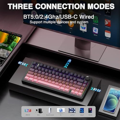 Mechanical Keyboard: AULA F75 Pro Wireless 75% Hot – Close-up Detail