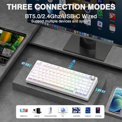 Keyboard AULA: AULA F75 Pro Wireless Mechanical Keyboard – Close-up Detail
